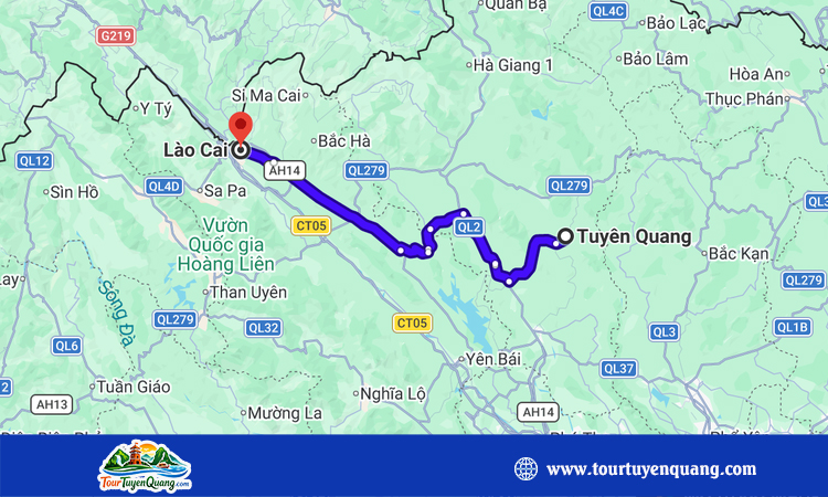 Tuyên Quang cách Lào Cai bao nhiêu km?